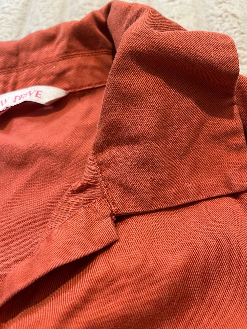 Rust Short-Sleeve Button Front Utility Blouse - Picture 8 of 10